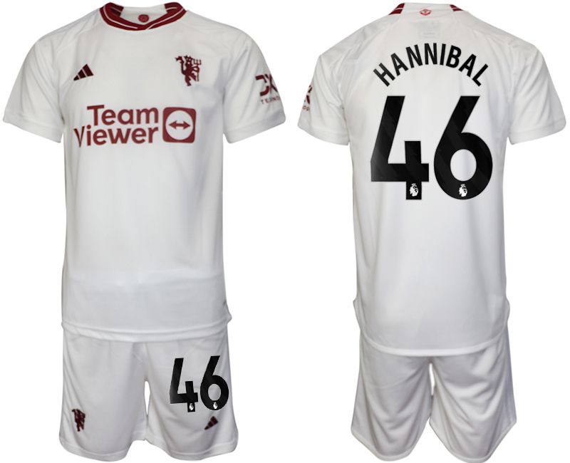 Men 2023-2024 Club Manchester United away white #46 Soccer Jersey->manchester united jersey->Soccer Club Jersey